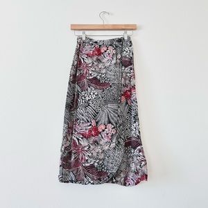 vintage botanical wrap midi skirt 🪷